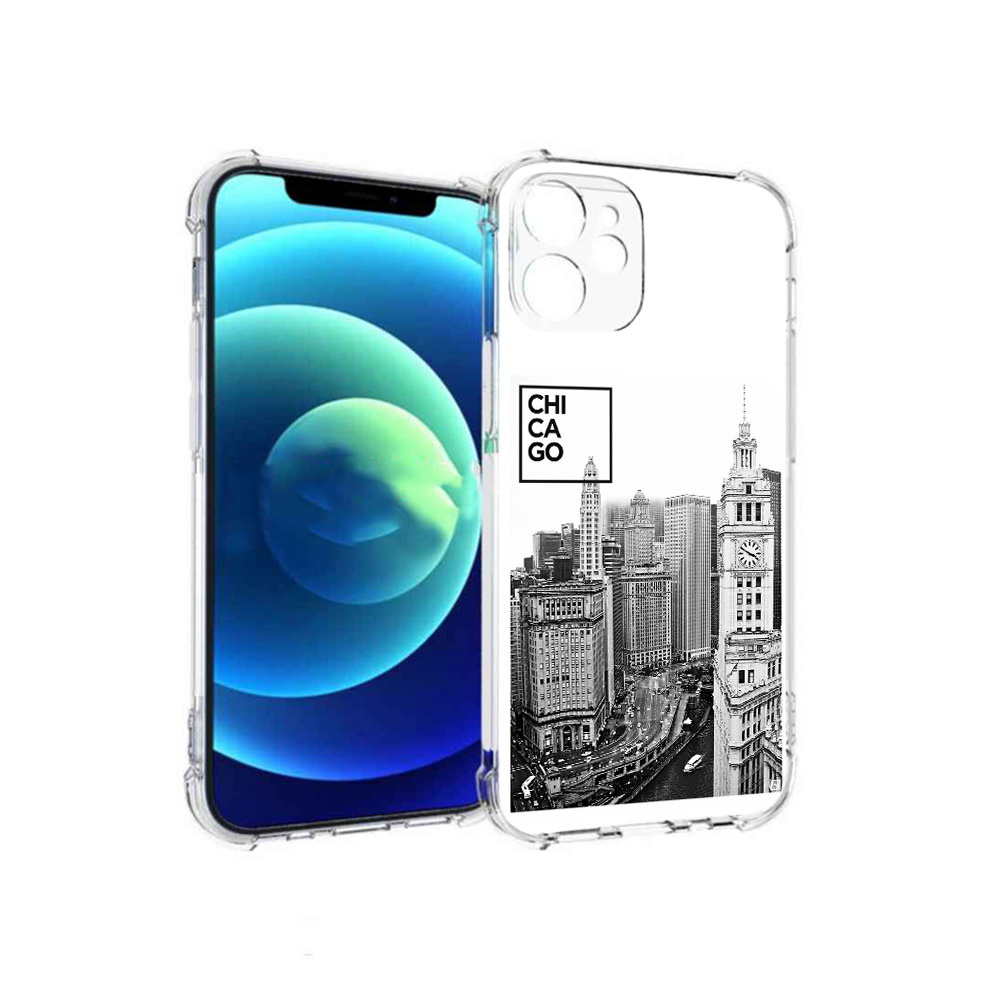 

Чехол MyPads Tocco для Apple iPhone 12 mini черно белый чикаго (PT157566.610.689), Прозрачный, Tocco