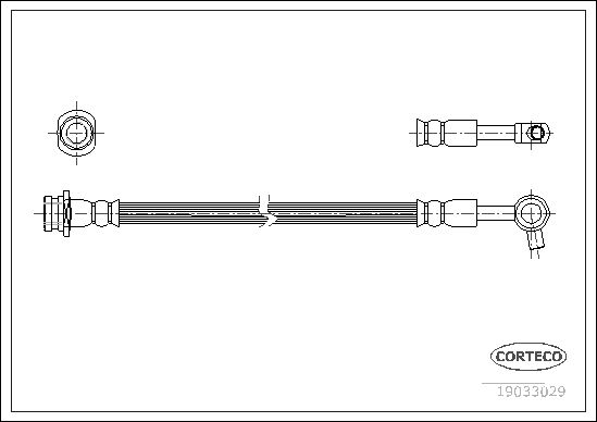 Тормозной Шланг Передний R [310Mm] Corteco 19033029