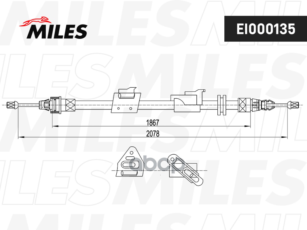 

Трос Ручного Тормоза Форд/Форт/Ford Galaxy 07-/Mondeo 06-/S-Max 07- Задний Лев. Miles арт.