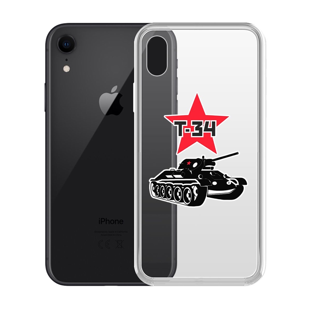 

Чехол-накладка Krutoff Clear Case Т-34 для iPhone XR, Прозрачный