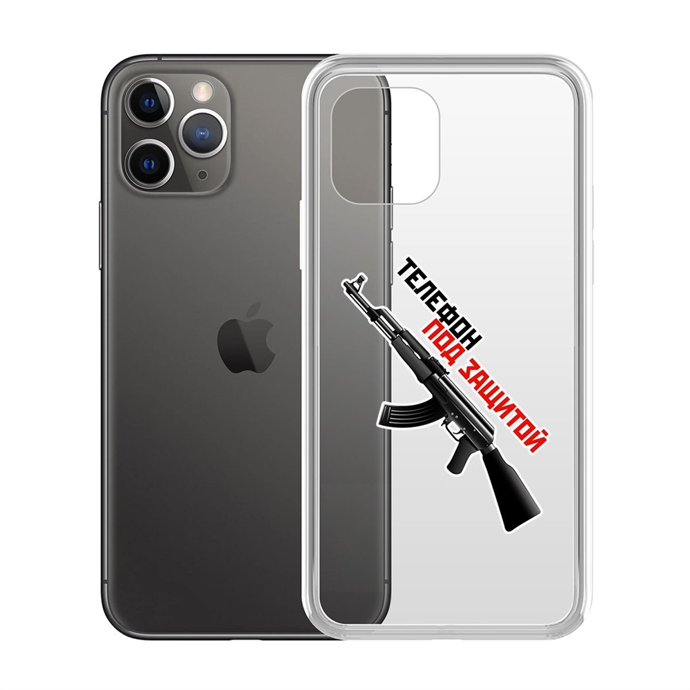 

Чехол-накладка Krutoff Clear Case Телефон под защитой для iPhone 11 Pro, Прозрачный