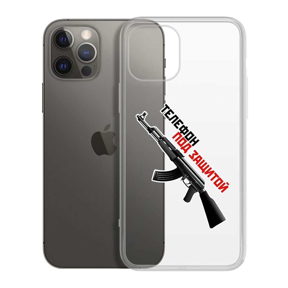 

Чехол-накладка Krutoff Clear Case Телефон под защитой для iPhone 12/12 Pro, Прозрачный