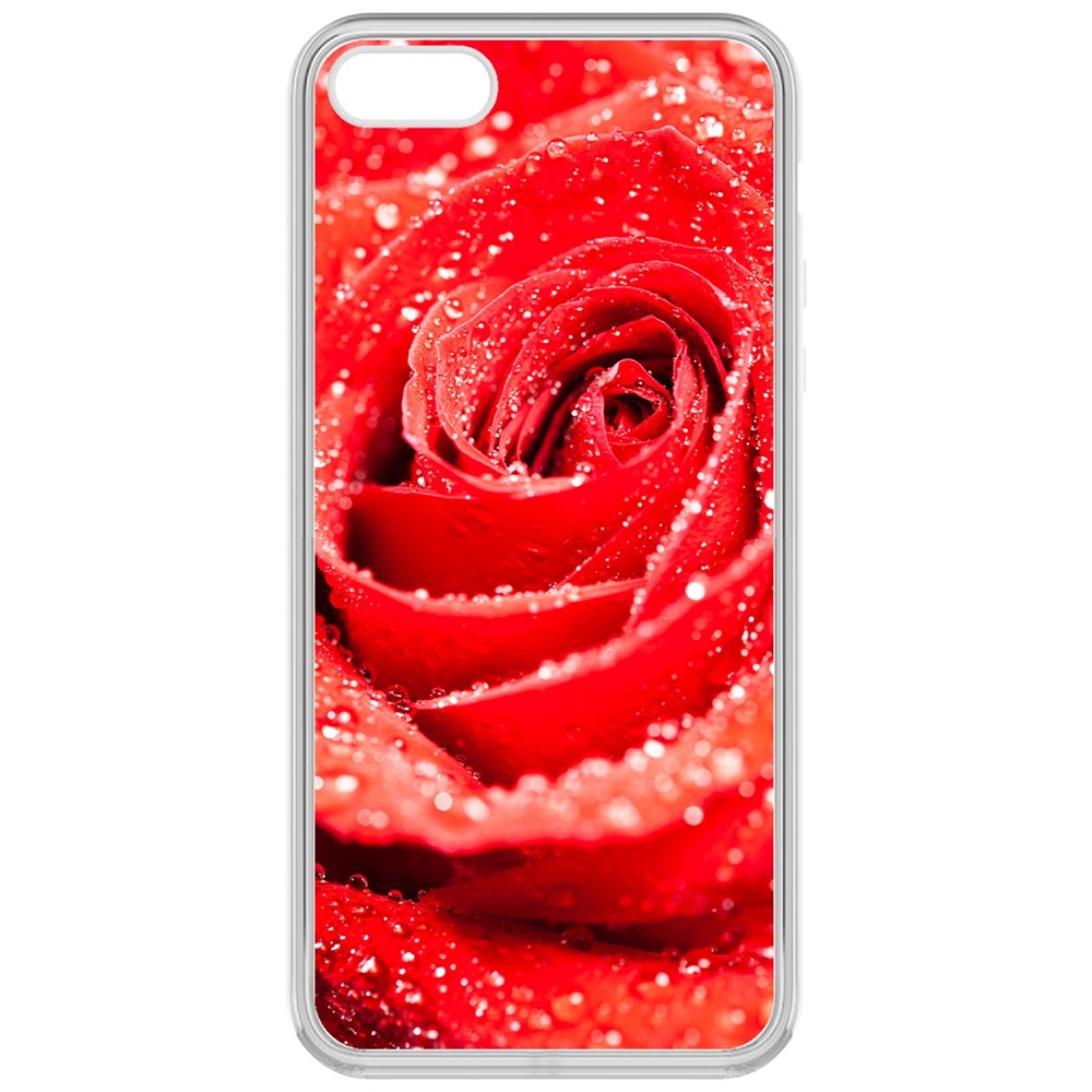 

Чехол-накладка Krutoff Clear Case Роза для iPhone 5/5s, Прозрачный