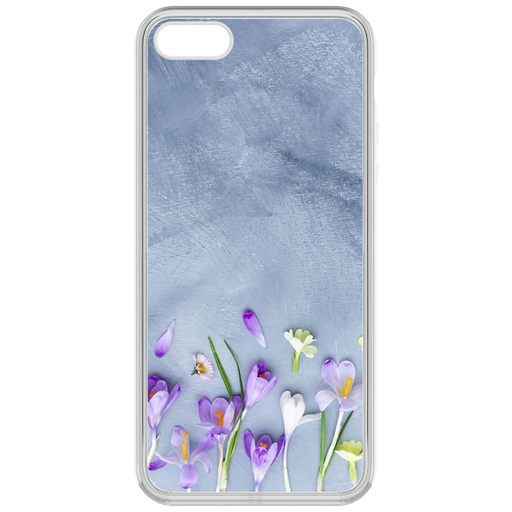 

Чехол-накладка Krutoff Clear Case Цветочное настроение для iPhone 5/5s, Прозрачный