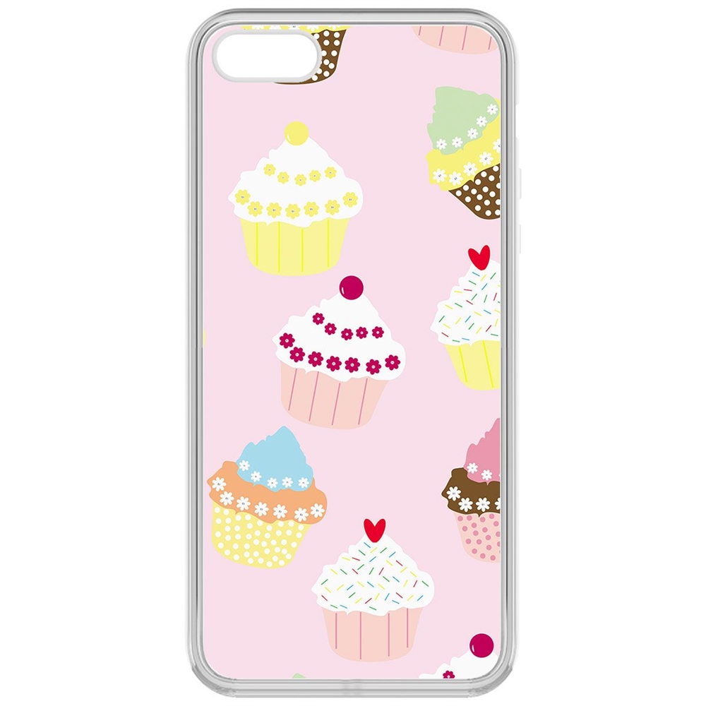 

Чехол-накладка Krutoff Clear Case Пироженки для iPhone 5/5s, Прозрачный