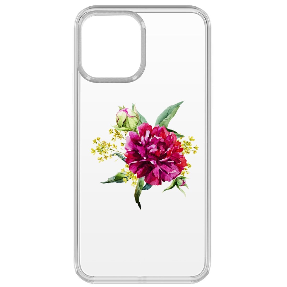 

Чехол-накладка Krutoff Clear Case Цветочная акварель для iPhone 13, Прозрачный