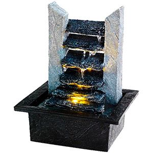 Мини-фонтан югэн - каскады, тёплый белый led-огонь, 19х21х27 см, арт. 894236-1, Интекс