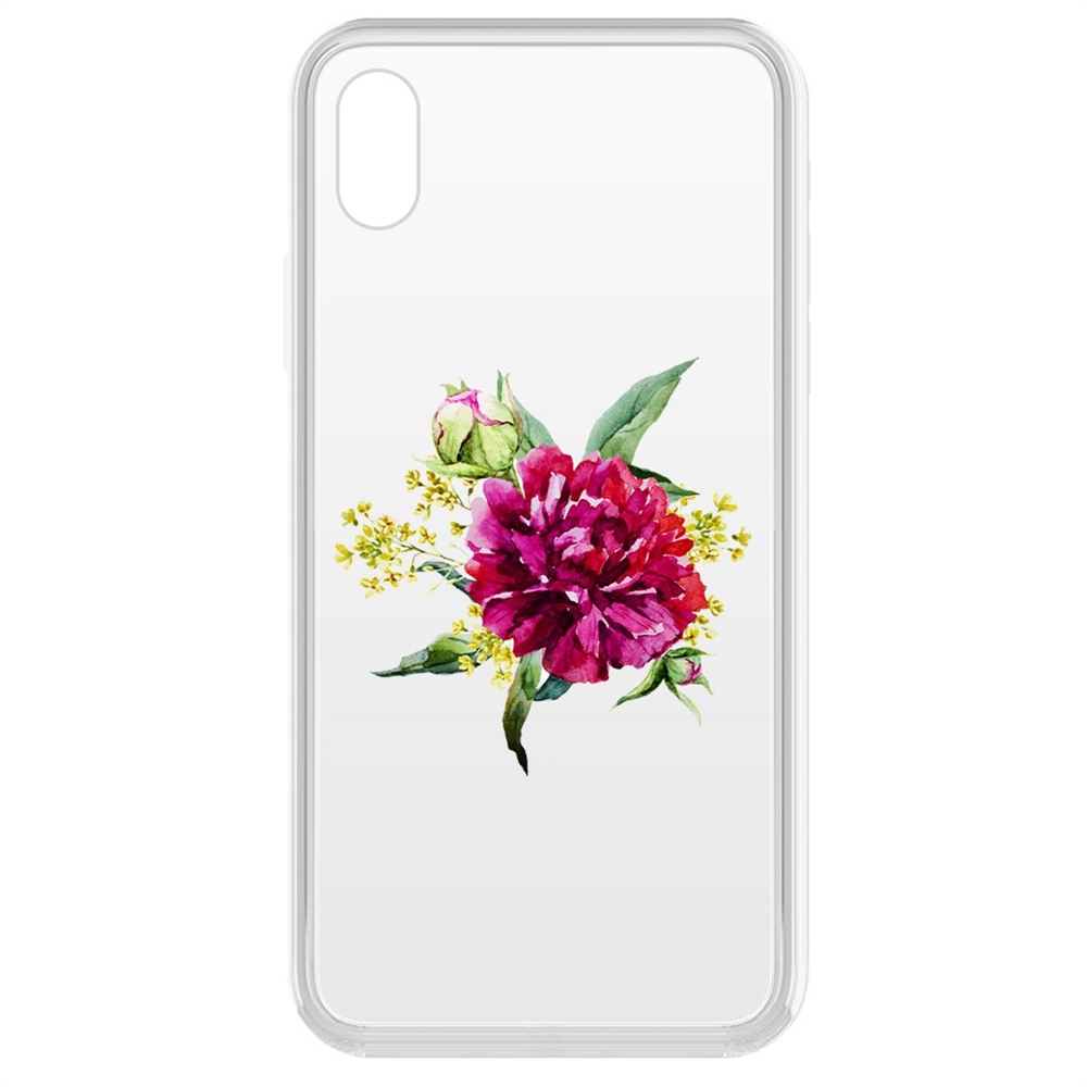 

Чехол-накладка Krutoff Clear Case Цветочная акварель для iPhone XR, Прозрачный