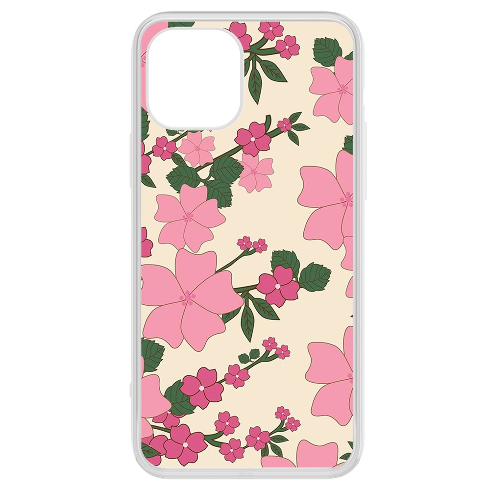 

Чехол-накладка Krutoff Clear Case Цветочный паттерн 1 для iPhone 12 Pro Max