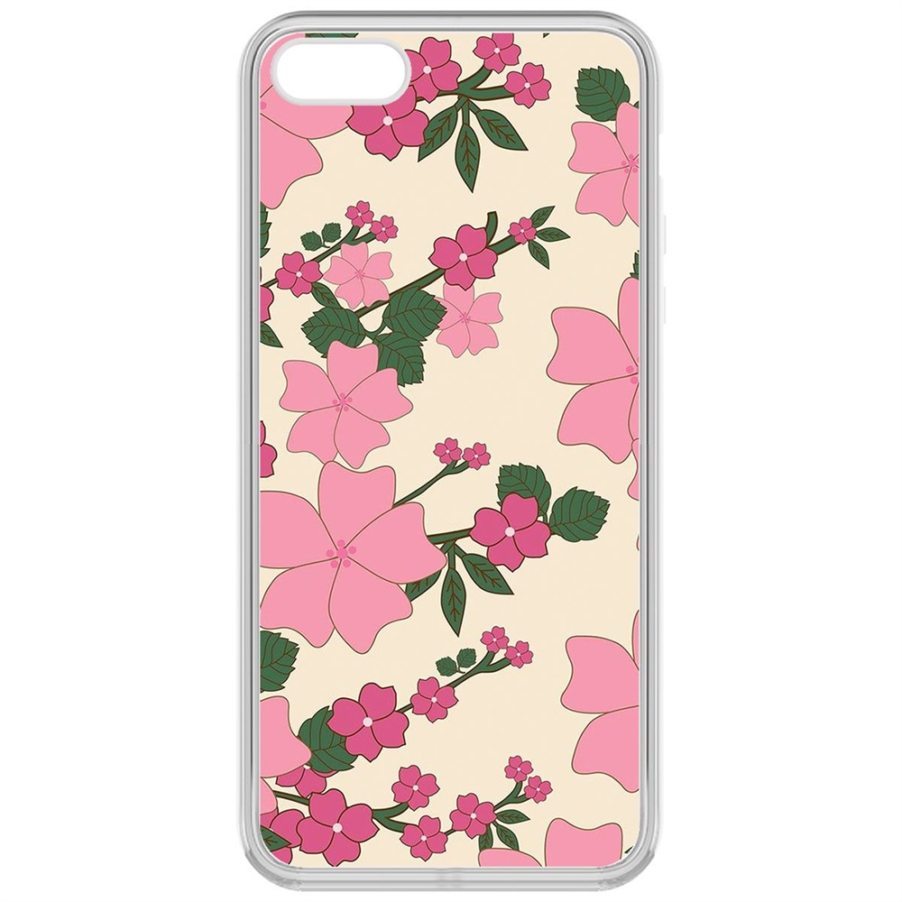 

Чехол-накладка Krutoff Clear Case Цветочный паттерн 1 для iPhone 5/5s