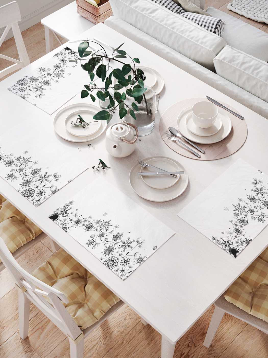 

Сервировочные селфетки JoyArty "Одуванчик в узорах" (32х46 см, 4 шт.), Розовый