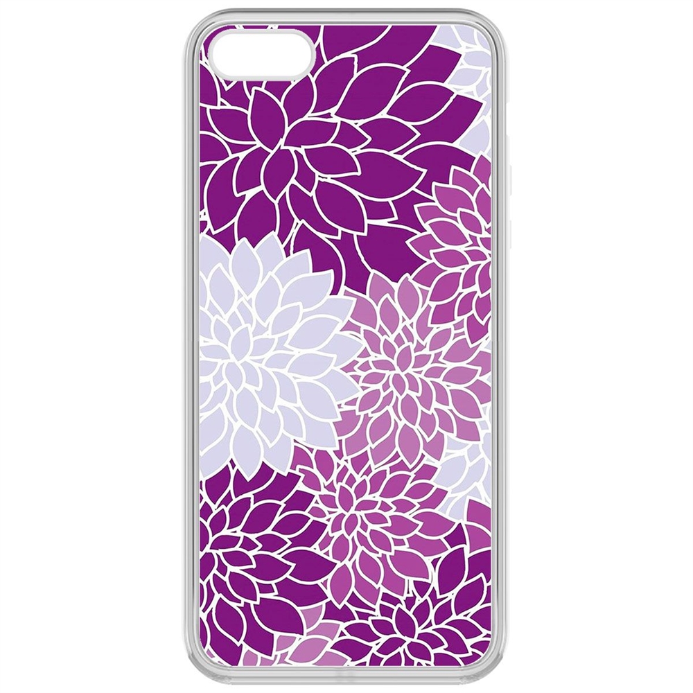 

Чехол-накладка Krutoff Clear Case Цветочный паттерн 2 для iPhone 5/5s, Прозрачный