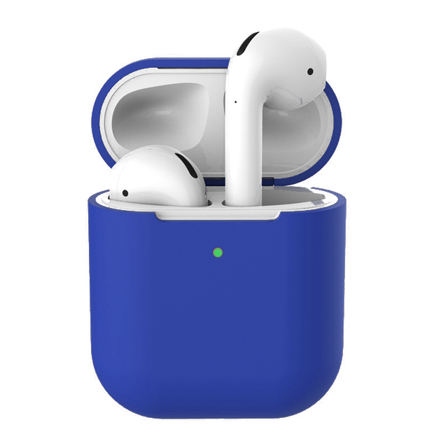 

Cиликоновый чехол QVATRA для наушников Airpods 2, 1 синий, для наушников Airpods 2, 1 синий