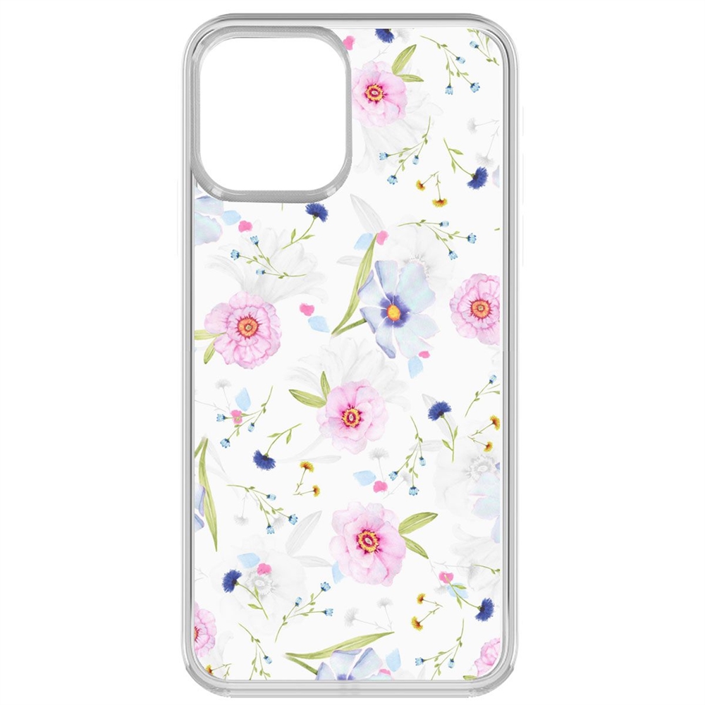 

Чехол-накладка Krutoff Clear Case Цветочный паттерн 3 для iPhone 13 Pro, Прозрачный