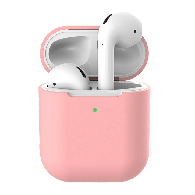 

Cиликоновый чехол QVATRA для наушников Airpods 2, 1 розовый, для наушников Airpods 2, 1 розовый