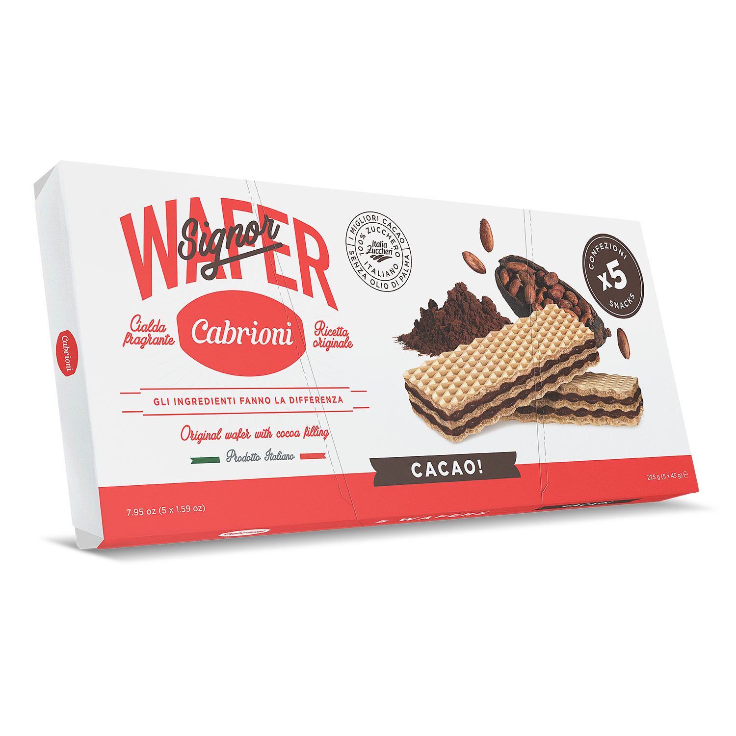 Вафли Cabrioni Signor Wafer с шоколадом 45 г