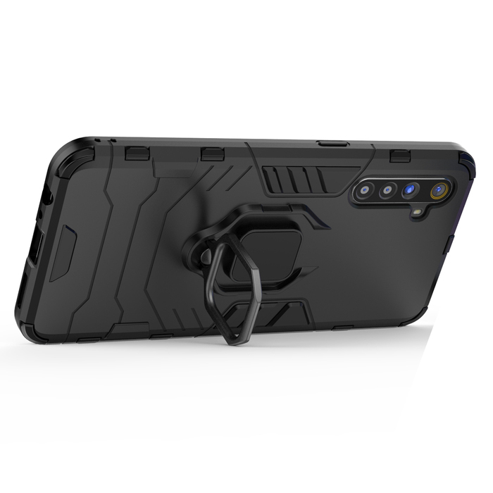 фото Противоударный чехол с кольцом panther case для realme xt (черный) black panther