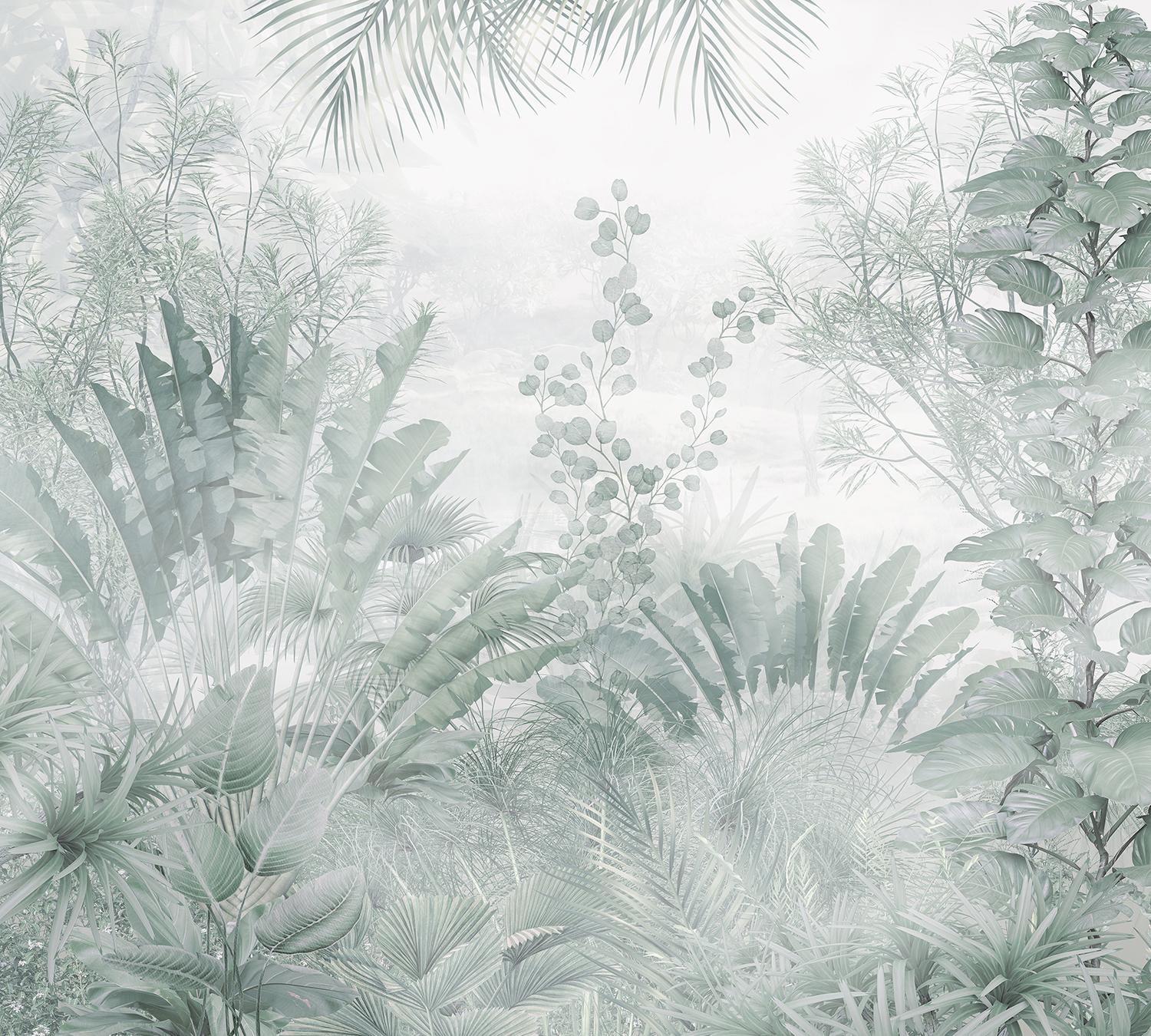 Фотообои Divino Decor F коллекцияF-114 Тропические деревья в тумане 300х270-1Divino