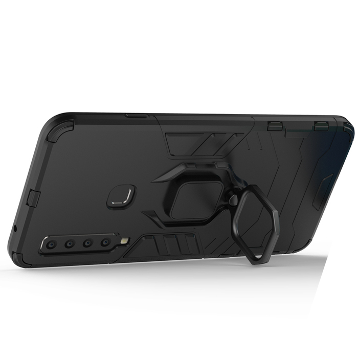 фото Противоударный чехол с кольцом panther case для samsung galaxy a9 2018 (черный) black panther