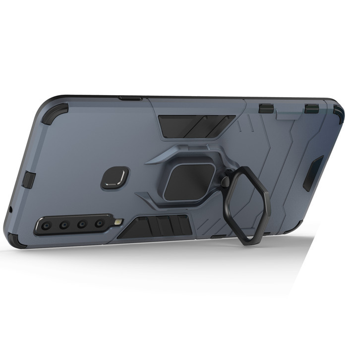 фото Противоударный чехол с кольцом panther case для samsung galaxy a9 2018 (синий) black panther