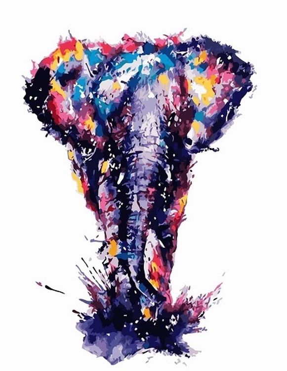 

Картина по номерам Paintboy (Premium) Красочный слон