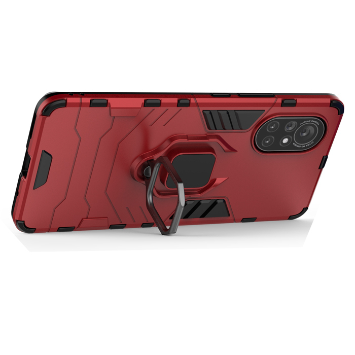 фото Противоударный чехол с кольцом panther case для huawei nova 8 (красный) black panther