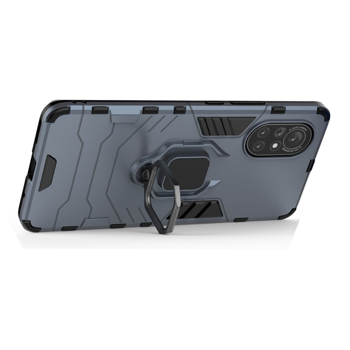 фото Противоударный чехол с кольцом panther case для huawei nova 8 (синий) black panther