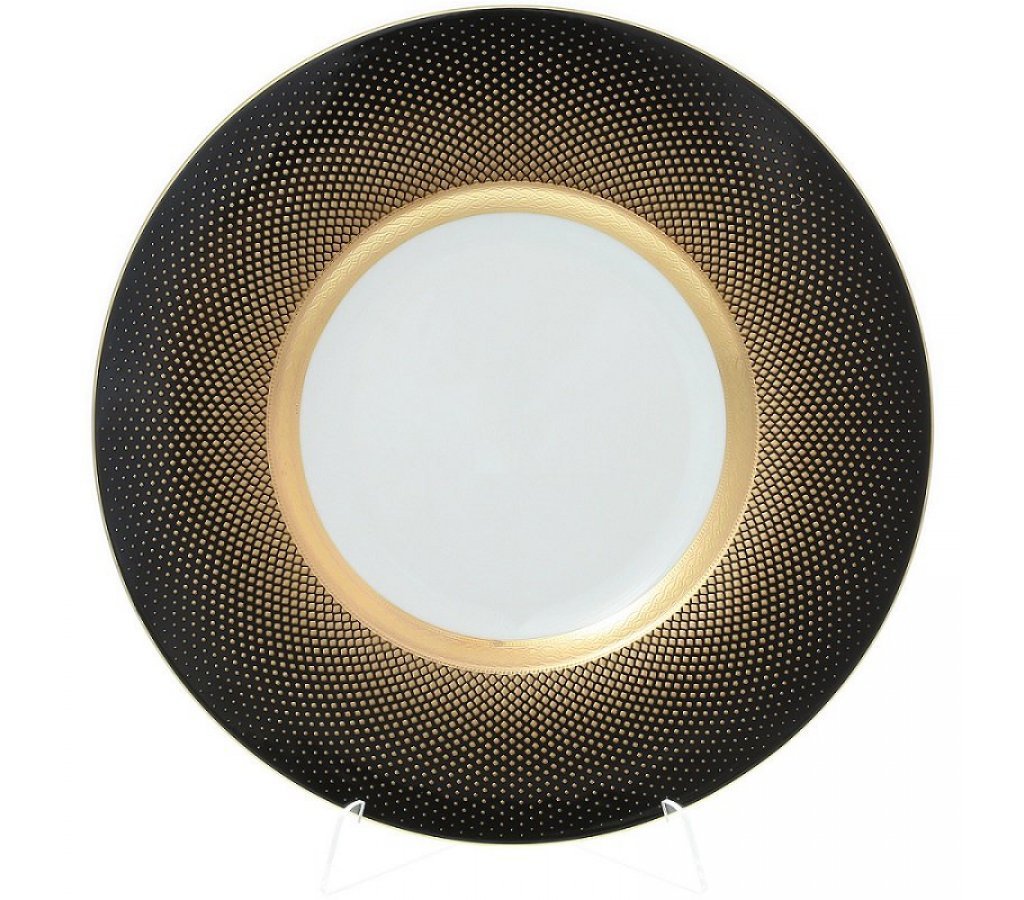 

Блюдо круглое 32 см Falkenporzellan Rio black gold, Белый;черный, 351470-02