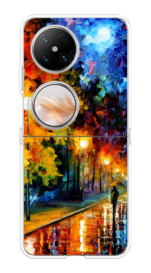

Чехол на Huawei Pocket 2 "Безлюдная улочка", Оранжевый;желтый;синий, 6123850-1