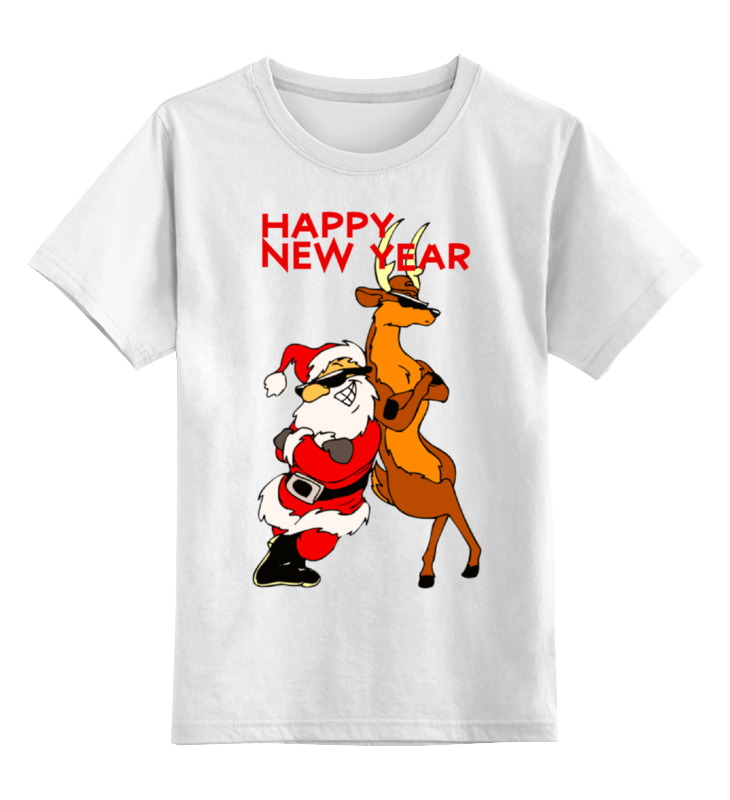 

Детская футболка классическая Printio Happy new year, р. 152, Белый, 0000000664785