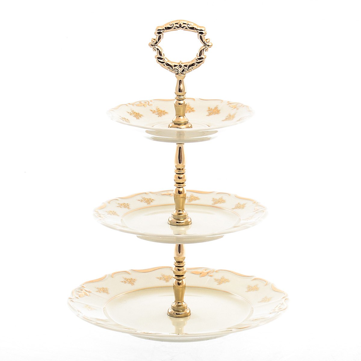 

Этажерка 3 яруса Мария Луиза IVORY, Белый;золотистый, 50288-02