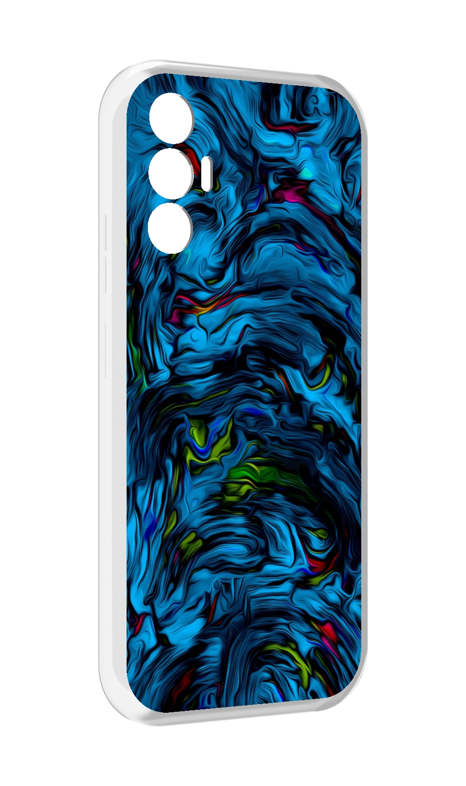 

Чехол MyPads голубая краска в темноте для Tecno Pova 3, Прозрачный, Tocco