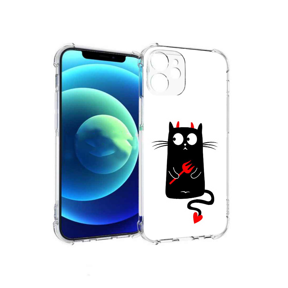 

Чехол MyPads Tocco для Apple iPhone 12 mini Кот демон (PT157566.610.97), Прозрачный, Tocco