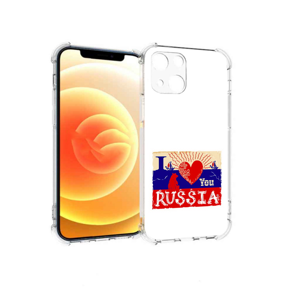 

Чехол MyPads Tocco для Apple iPhone 13 Люблю Россию (PT163239.611.112), Прозрачный, Tocco