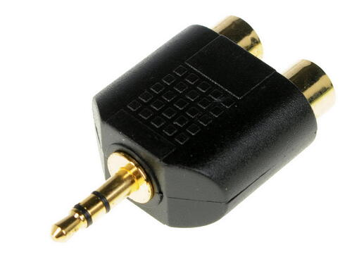 фото Переходник gsmin a91 rca m - rcax2 f black