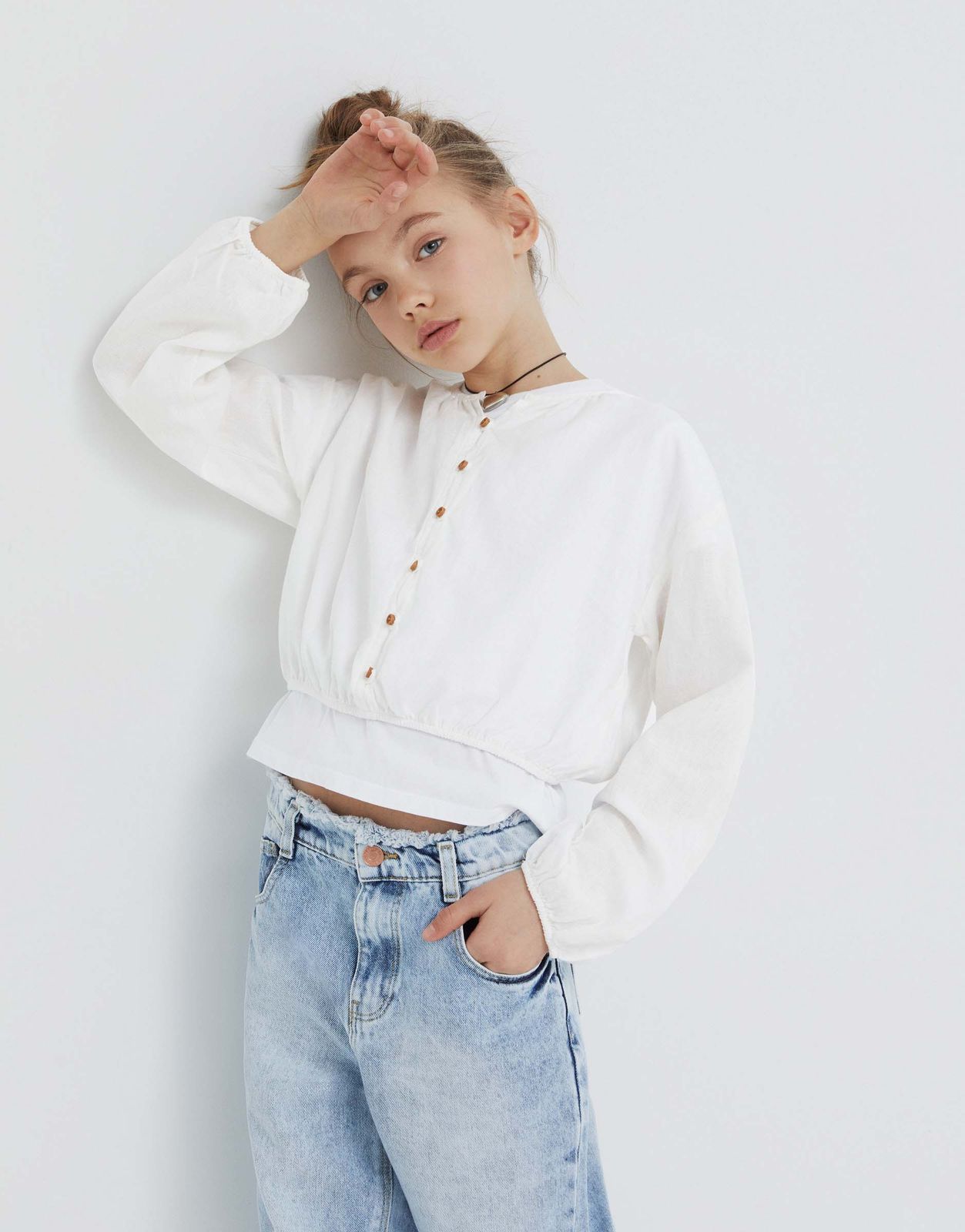 

Блузка для девочки Gloria Jeans GWT003543 молочный 6-8л/128, Бежевый, GWT003543