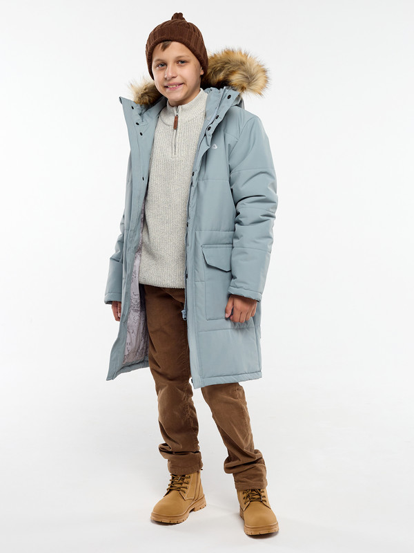 Пуховик детский CosmoTex 233322, платиновый, 152