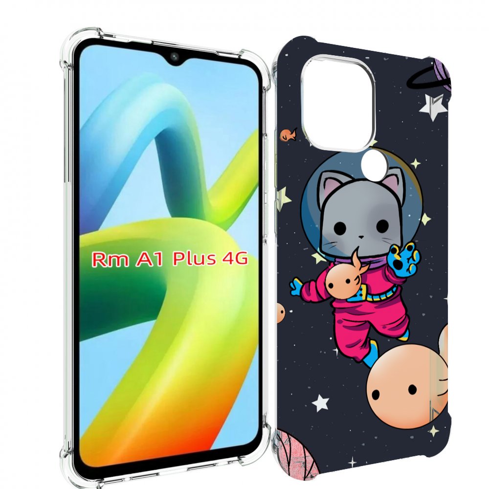 

Чехол MyPads котик-с-рыбкой-в-космосе для Xiaomi Redmi A1 Plus +, Прозрачный, Tocco