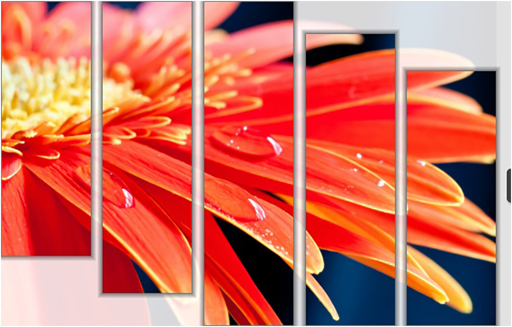 

Картина модульная на холсте Модулка Оранжевый гербер 150x108 см, 1472