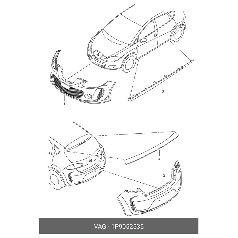 Накладка Решетки (Соты) New Le VAG арт. 1P9052535