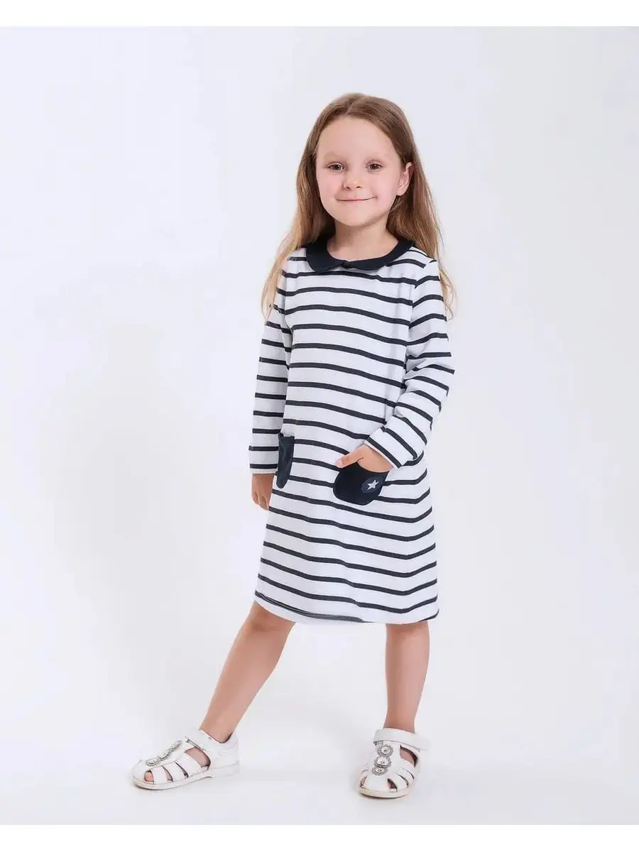 

Платье детское Diva Kids DK-124, бело-синий, 122, Белый;синий, DK-124