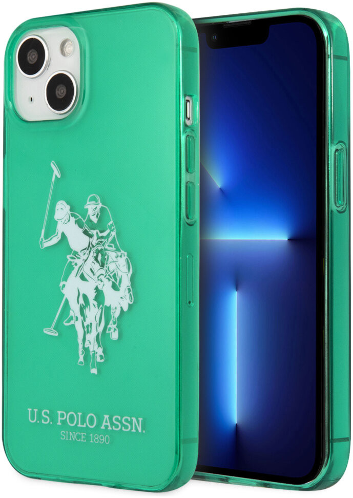 фото Чехол cg mobile u.s. polo assn. tpu fluo logo bigl horse hard для iphone 13, зеленый