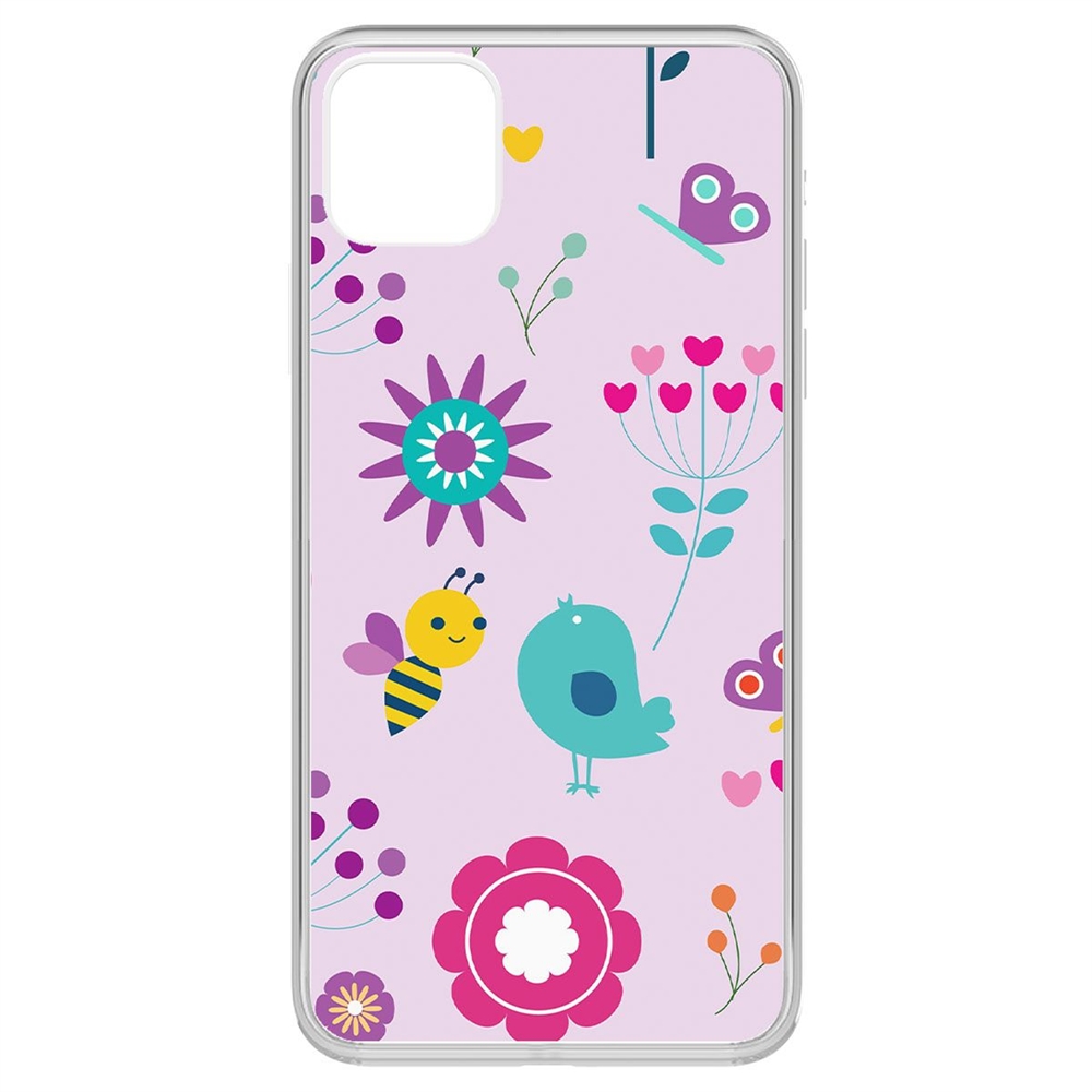 

Чехол-накладка Krutoff Clear Case Цветочный паттерн 8 для iPhone 11 Pro Max, Прозрачный
