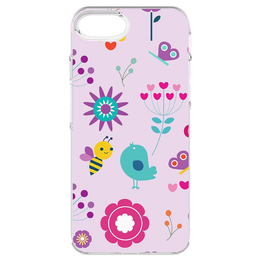 

Чехол-накладка Krutoff Clear Case Цветочный паттерн 8 для iPhone 7/8/SE