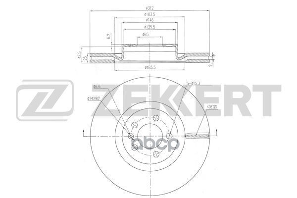 

Диск Торм. Перед. Vw Polo Vi 17- Zekkert bs-6504