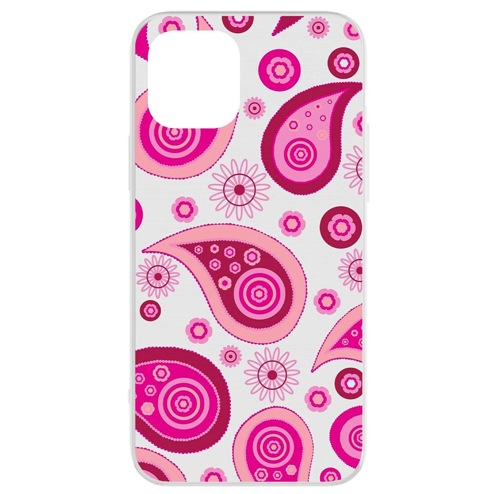 

Чехол-накладка Krutoff Clear Case Цветочный паттерн 9 для iPhone 12/12 Pro, Прозрачный