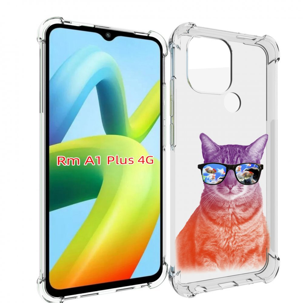 

Чехол MyPads крутой кот-2 для Xiaomi Redmi A1 Plus +, Прозрачный, Tocco