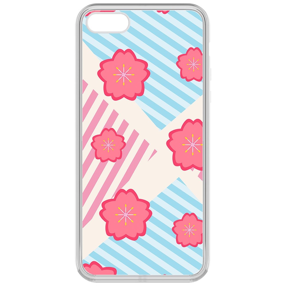 

Чехол-накладка Krutoff Clear Case Цветочный паттерн 10 для iPhone 5/5s