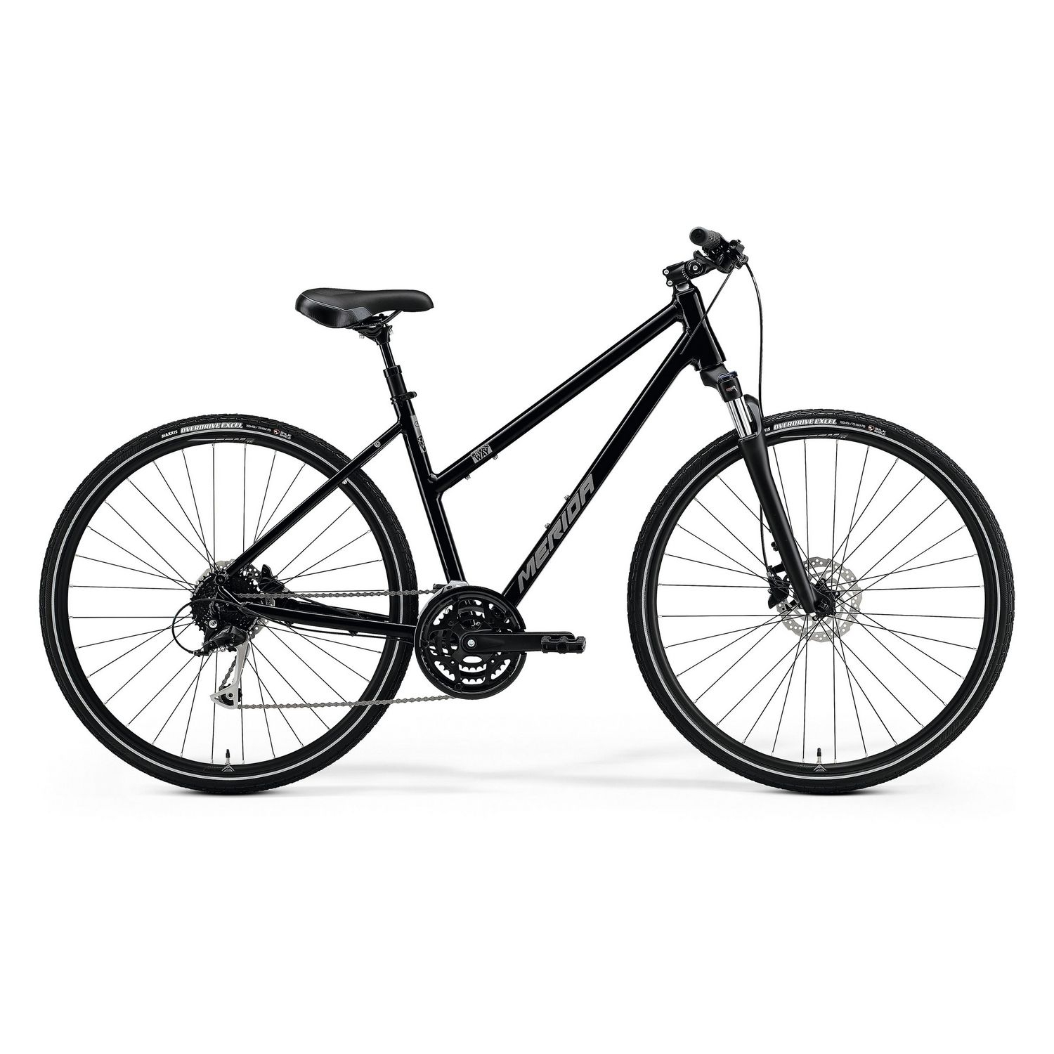 Велосипед Merida Crossway 100 женский, XS-49, глянцевый чёрный с матовым серебром