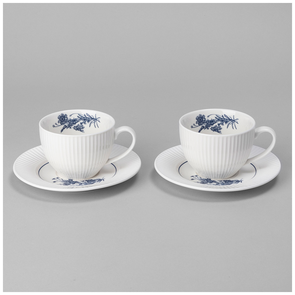 

Чайный набор lefard 425-100 royal blue на 2 персоны 270 мл, Белый